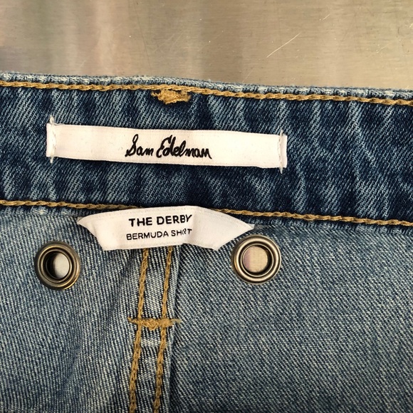SAM EDELMAN The Derby Bermuda Denim Short Size 8 - Picture 4 of 8